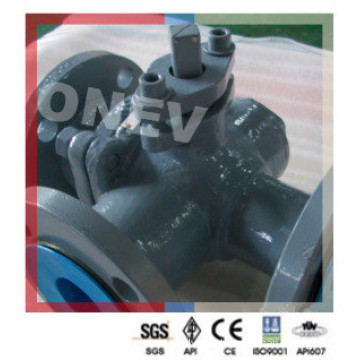 Wcb/ Stainless Steel Three Through Flanged Ball Valve